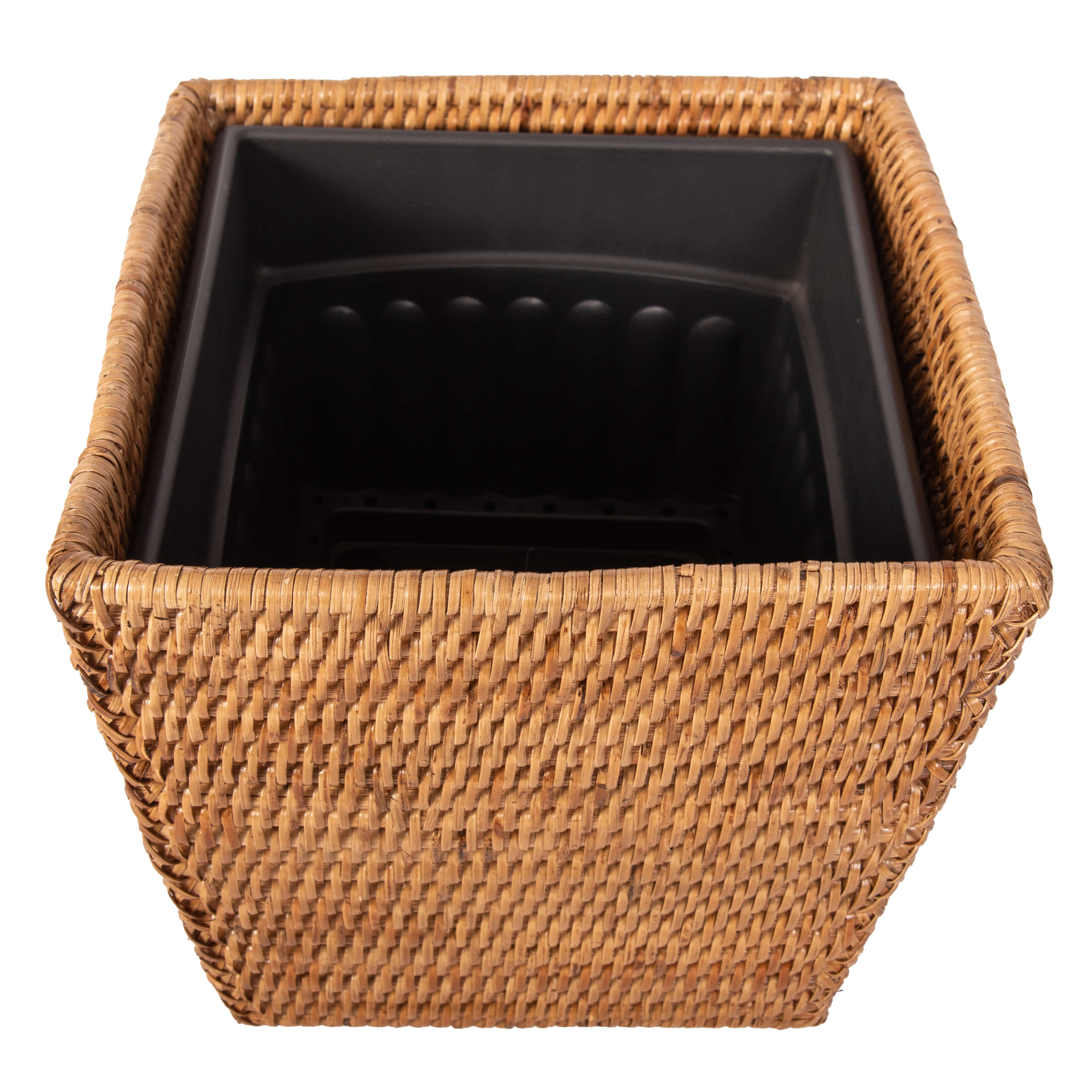 Rattan Square Planter with Plastic Insert