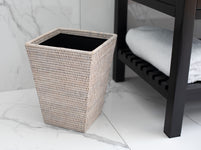Drop-In Rectangular Wicker Waste Basket with Metal Liner – The Basket Lady