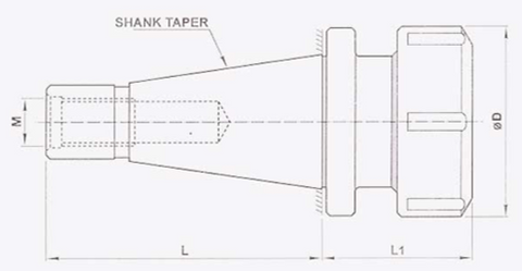 ISO E type Collet Chuck Dimension Diagram RR Brand