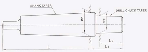 MT Drill Chuck Arbor Dimension Diagram RR Brand