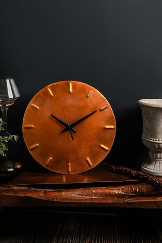 Blowtorch Patina Copper Wall Clock Black Hands made by Empire Copper by Hayes Home