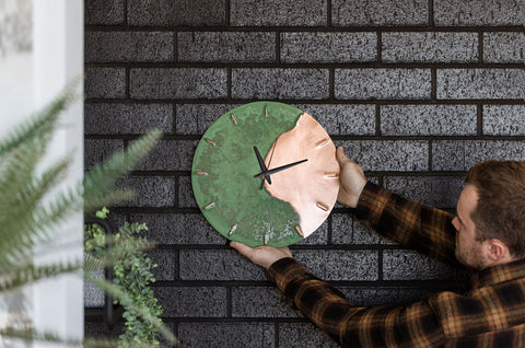 Green Patina Half Time Copper Wall Clock made by Empire Copper by Hayes Home