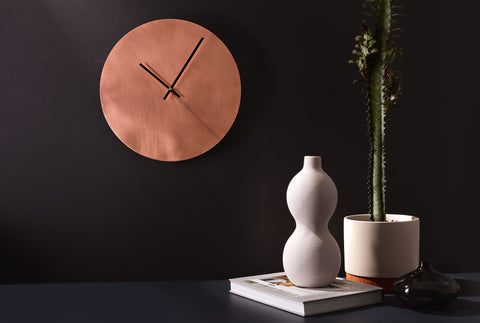 Minimalist Copper Wall Clock made by Empire Copper by Hayes Home
