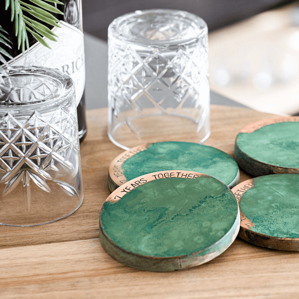 Copper Coaster Set Gold - Empire Copper  Custom Copper and Brass  Homewares, Art, Jewellery