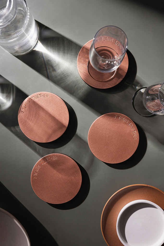  TIDTALEO Copper Coaster Gold Accessories Brass