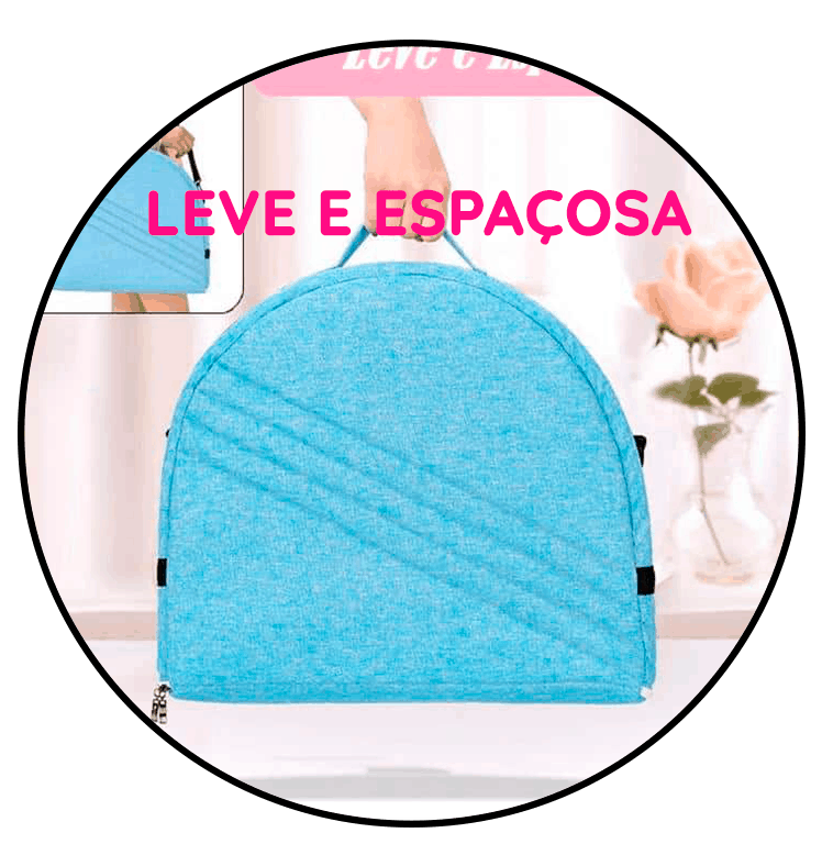 Alternate text Bolsa Que Vira Berço Portátil Azul Leve e Espaçosa