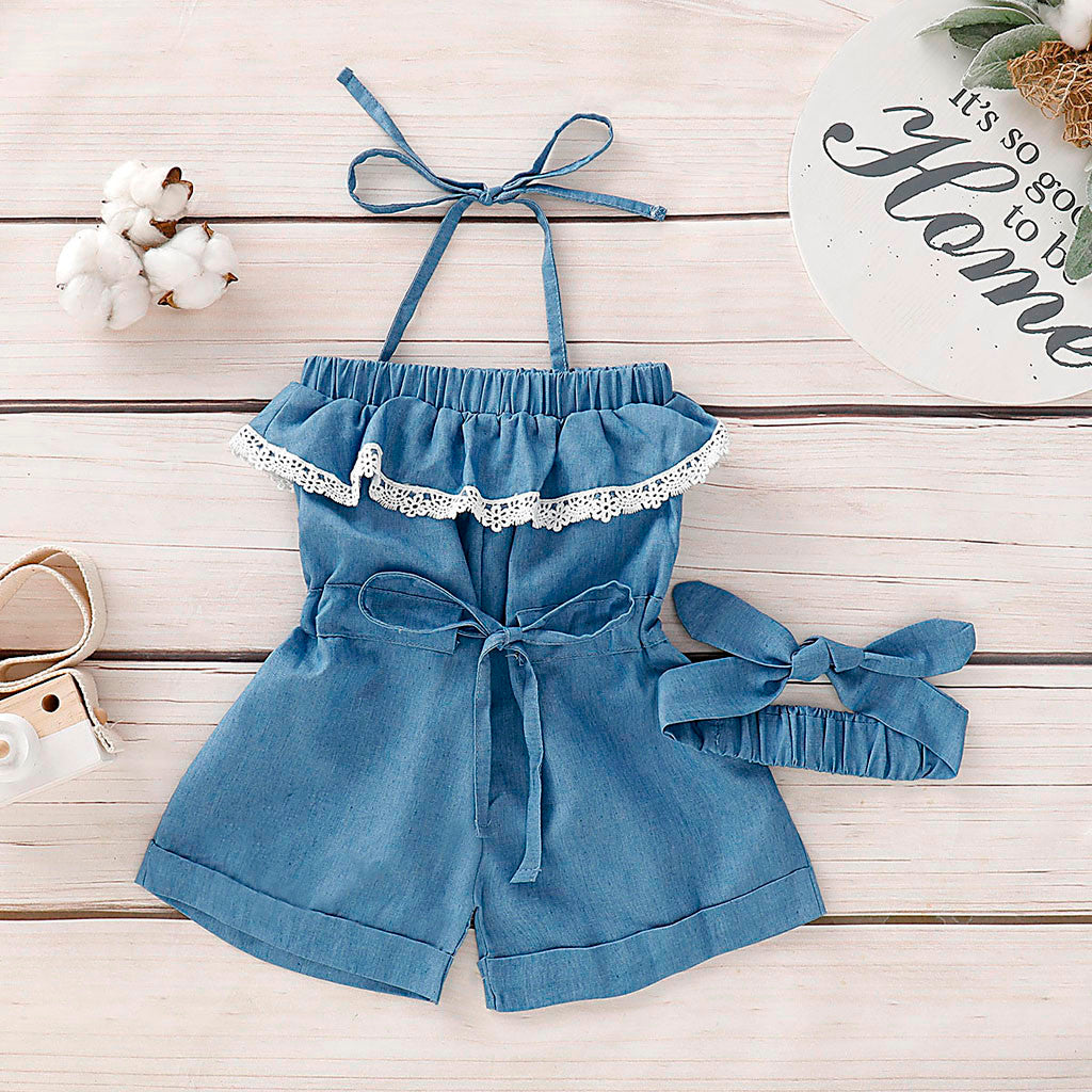 denim romper suit