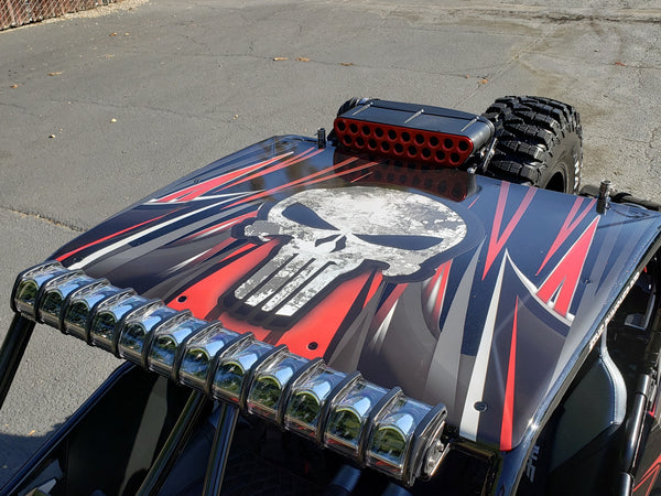 Check out "The Punisher UTV" @oct_tim at the DUB Photoshoot Featuring UTV Speed, Inc., products like the Black Fastback cage with attached rear bumper and much more. 