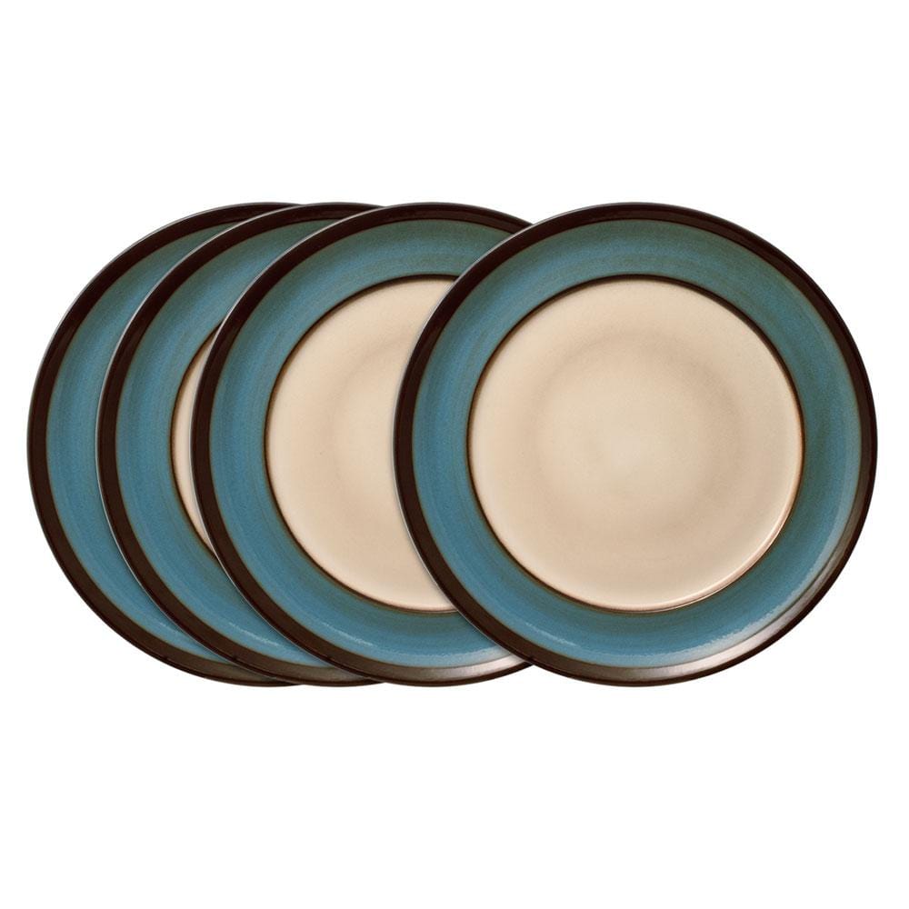 Belmont Set Of 4 Blue Round Dinner Plates Pfaltzgraff 