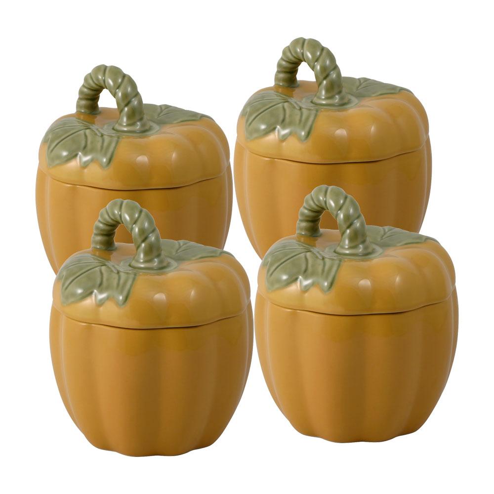 Pfaltzgraff Plymouth Set of 4 Pumpkin Covered Dishes