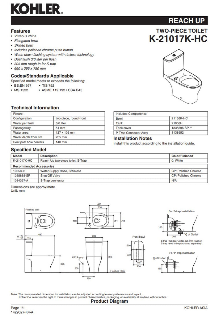 K-21017K-HC-0-SPECIFICATION