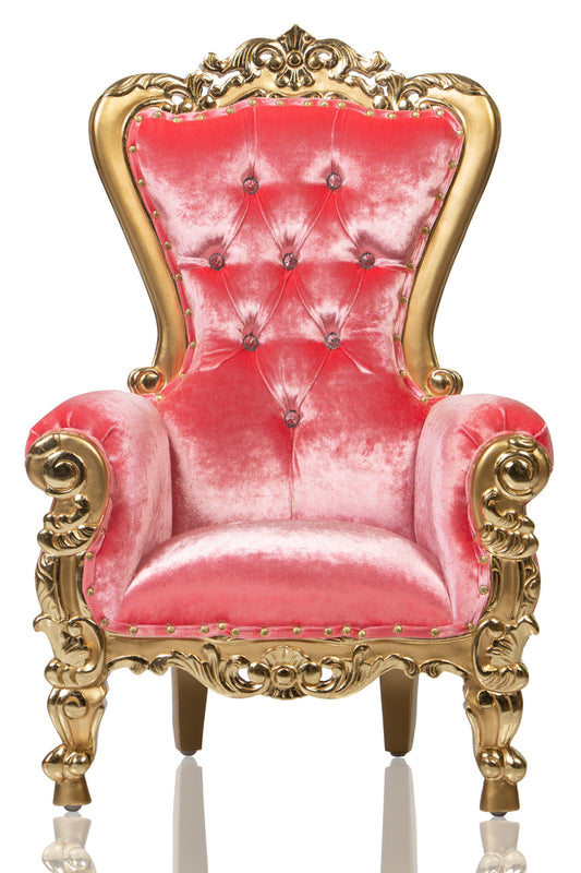 Beauty Kids Throne Pink/Gold velvet (West Coast) – Handcrafted Thrones