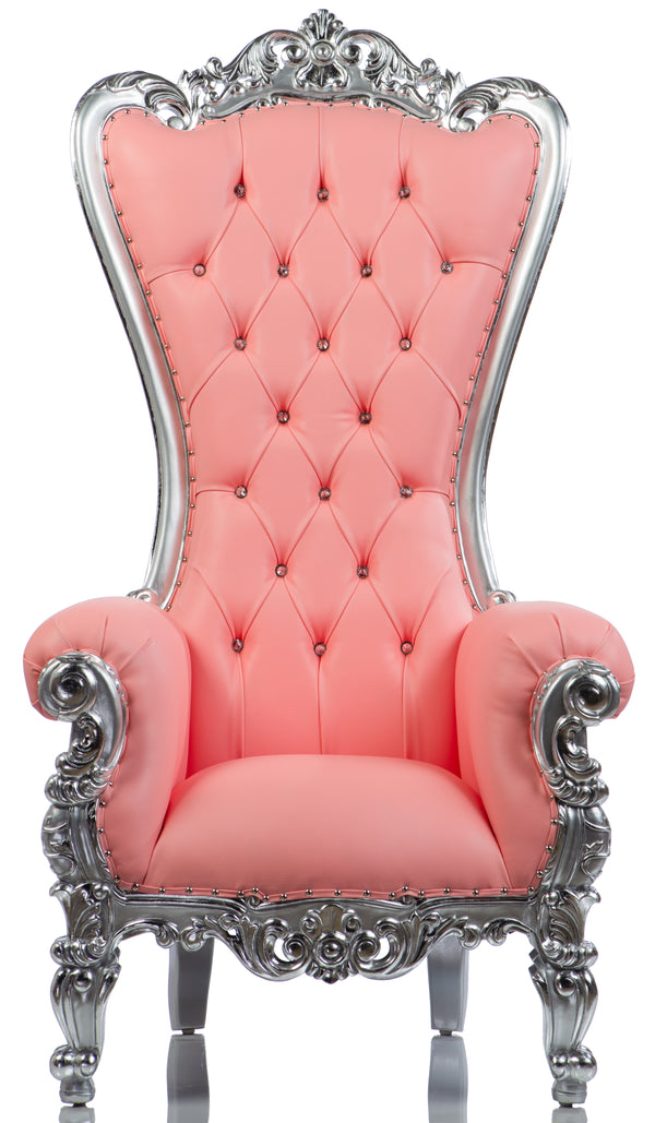 Cotton Candy Shellback Throne Pink Silver Handcrafted Thrones