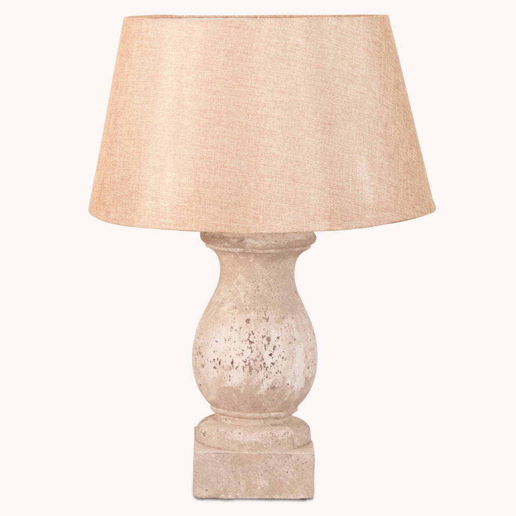 Stone Lamp with Linen Shade | Annie Mo's