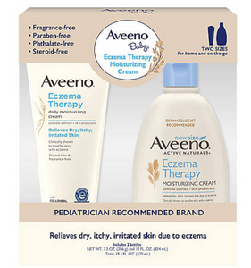Aveeno Baby Eczema Therapy Moisturizing Cream with Natural Oatmeal,12 oz./7.3 oz