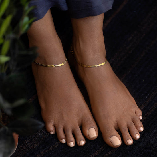 Round Snake Anklet Gold ( Single Piece) – Urbanitii