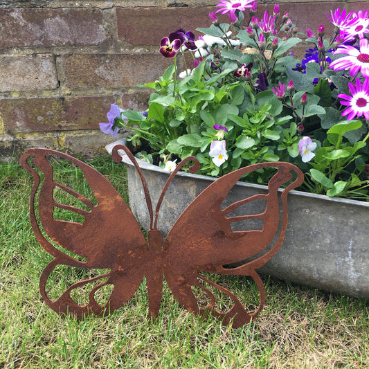 15pcs Butterfly Outdoor Wall Decor Rusty Metal Ornament for Garden Fence  Rusted Metal Yard Decor Metal Garden Animal Sculpture 