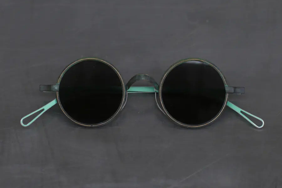 RIGARDS X UMA WANG RG00UW3 Collection Handmade Copper Round Frame Glasses RG-RG00UW3-YSSH Jadeite Dark Gray