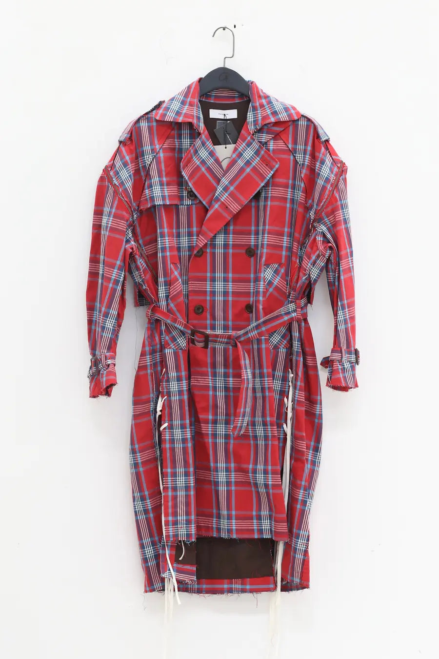 FACETASM plaid zip trench coat 22SS MIMI-CO-U01 red plaid