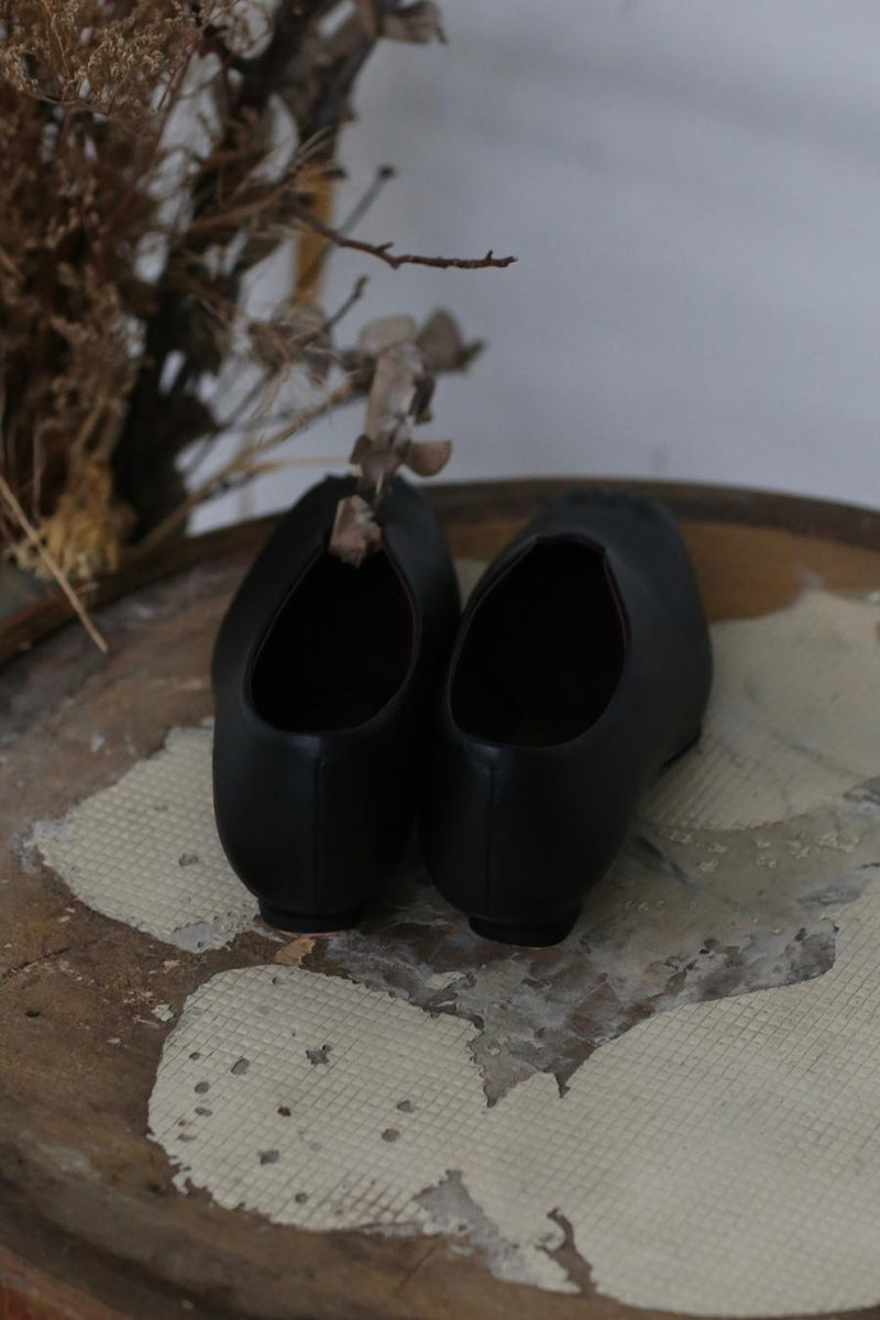 mame kurogouchi curve low heel slip shoes MM22SS AC307 black