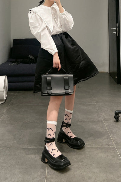 shushutong bow suspender skirt AW19SK07