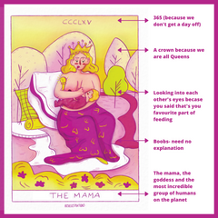 Boob Merchandise created with our new symbol of the early journey of Motherhood - the illustrated Mama
