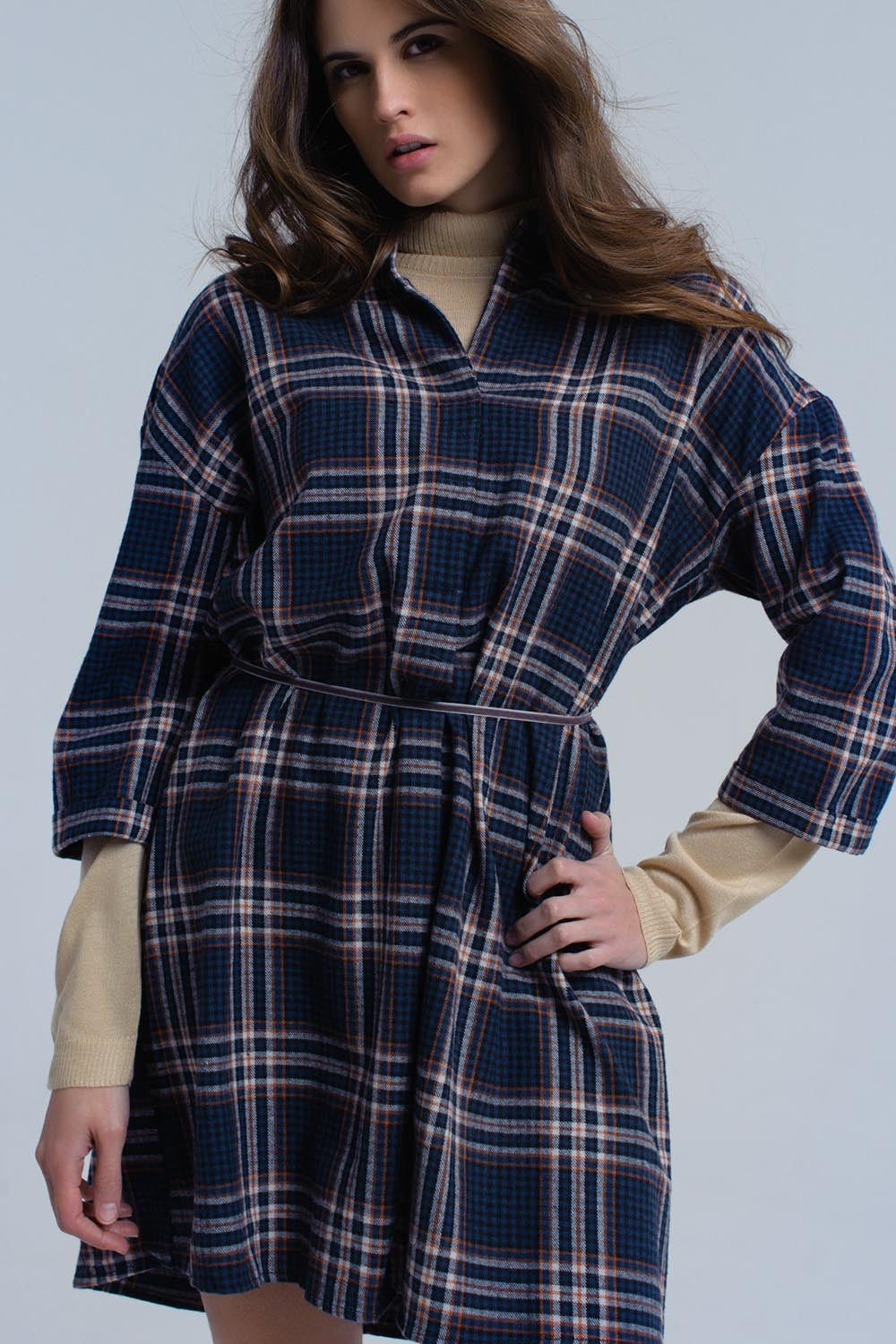 checked midi dress