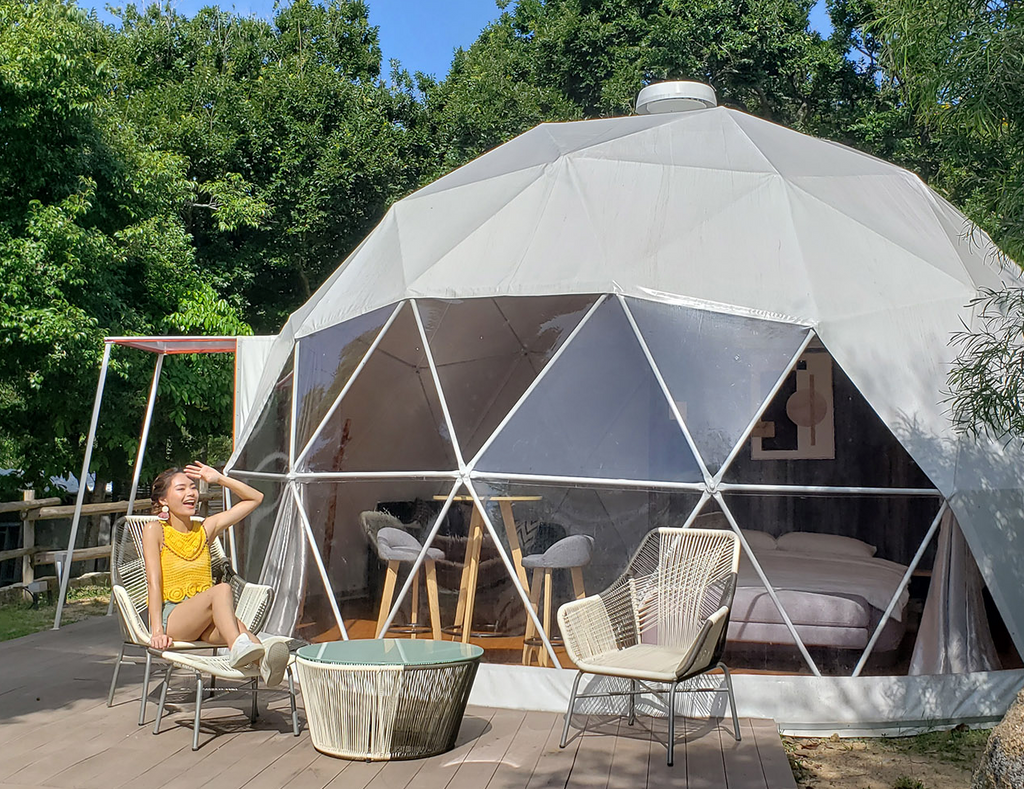 glamping resort geodesic tent