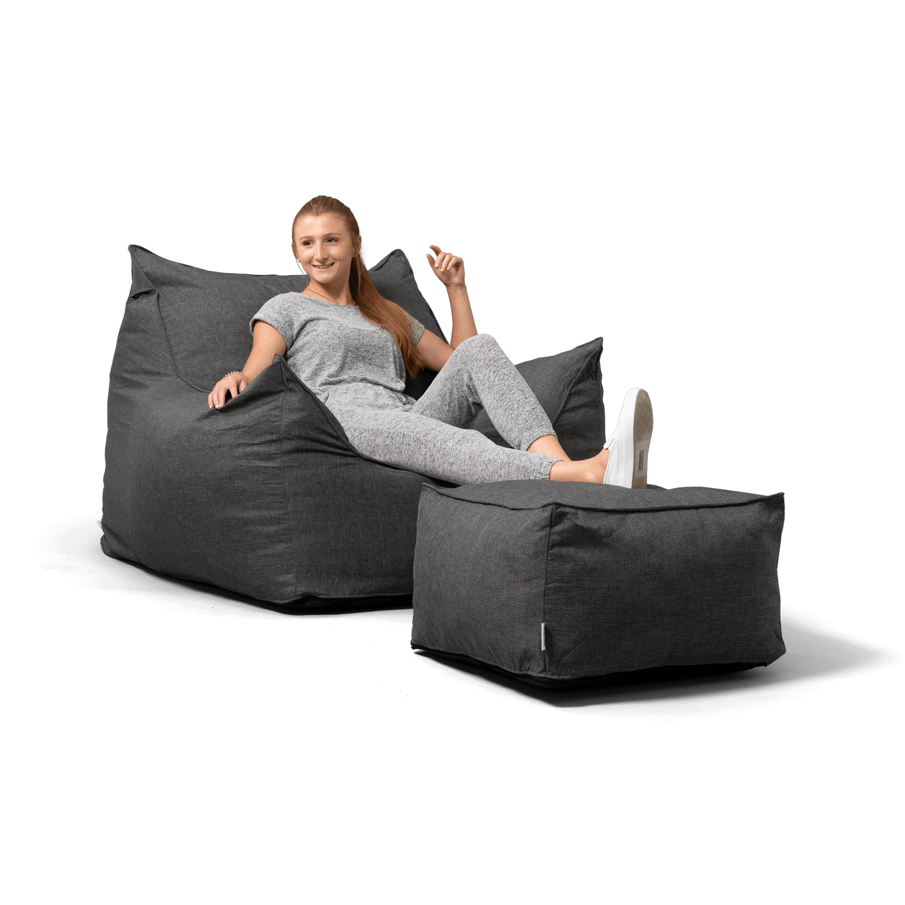 big joe bean bag chair with ottoman