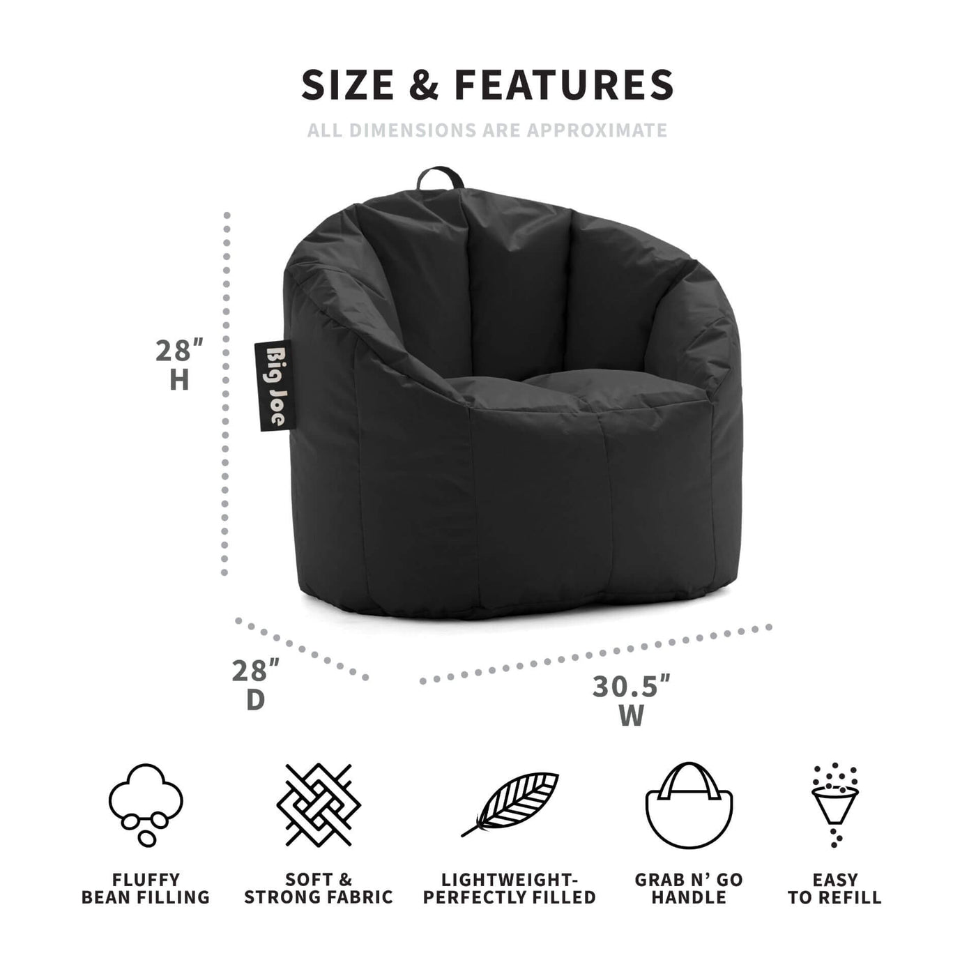 big joe milano bean bag chair