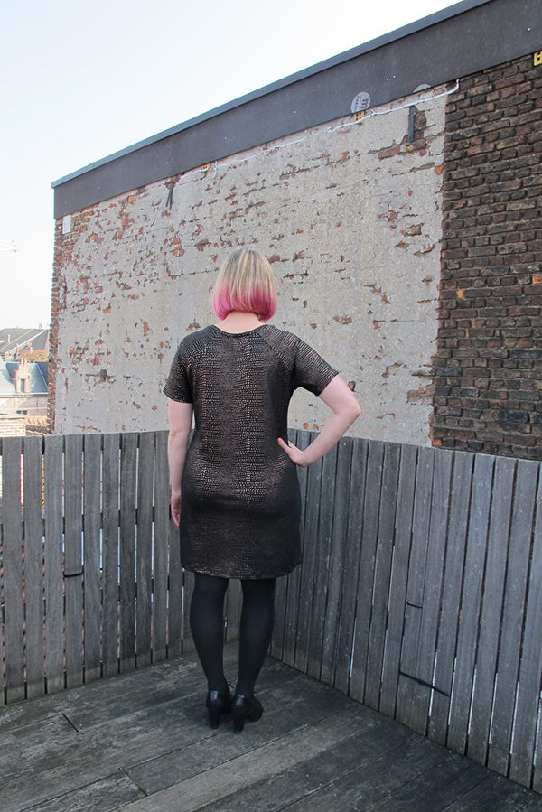 sparkly daily shift dress back view 2