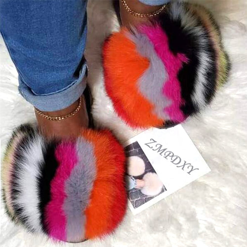 deadlock Ombord Af Gud Fur Slides For Women Fluffy Hot Sale Summer Amazing Furry Sandals Non- –  MsHouston
