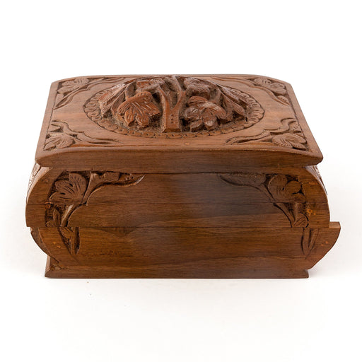 Velvet-Lined Papier Mache Wood Box with Mughal King Motif - King's