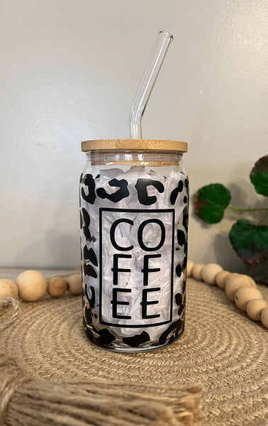 Cute Cactus Beer Can Iced Coffee Glass Cup With Lid and Straw