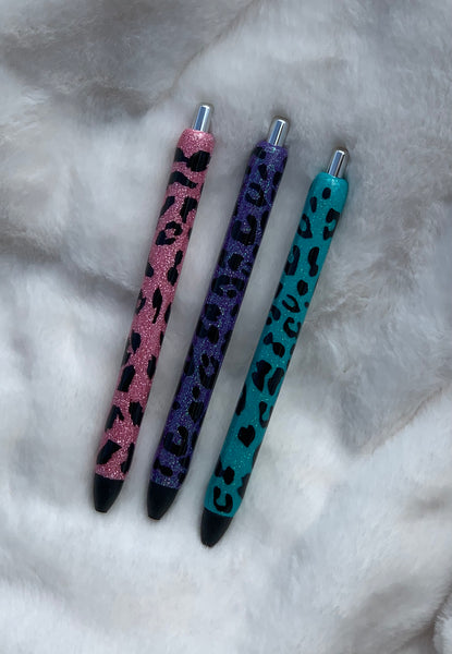 Leopard Print Glitter Pens - Personalized Pens – Vinyl Chaos