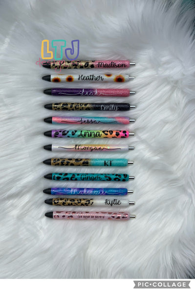 Custom Refillable Glitter Gel Pen W/box Personalize Your Own,glitter Pen,glitter  Gel Pen,glitter Resin Pen,glitter Pens, School Supplies 