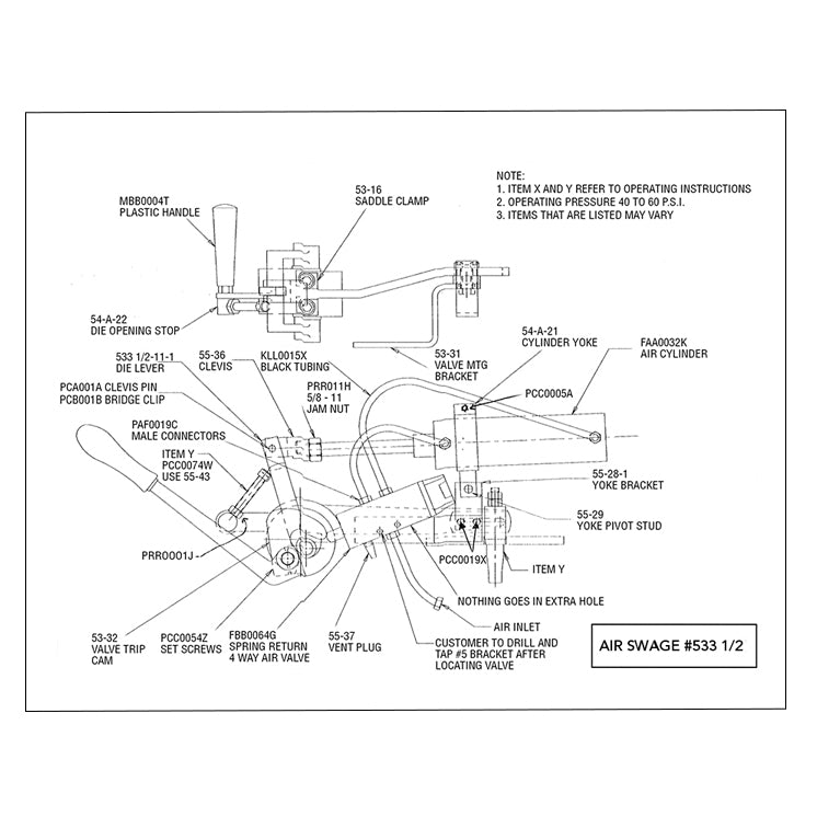 #533 1/2 Air Swage Diagram