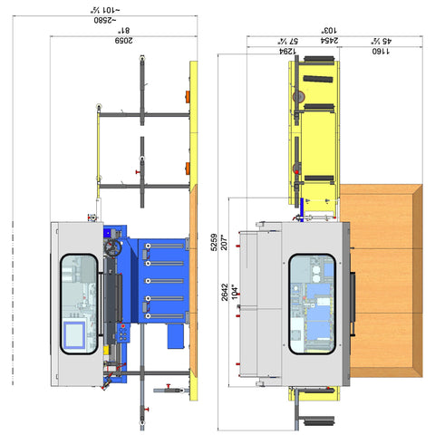 Iseli RZ 1 Space required for machine, Smith Sawmill Service a BID Group Company