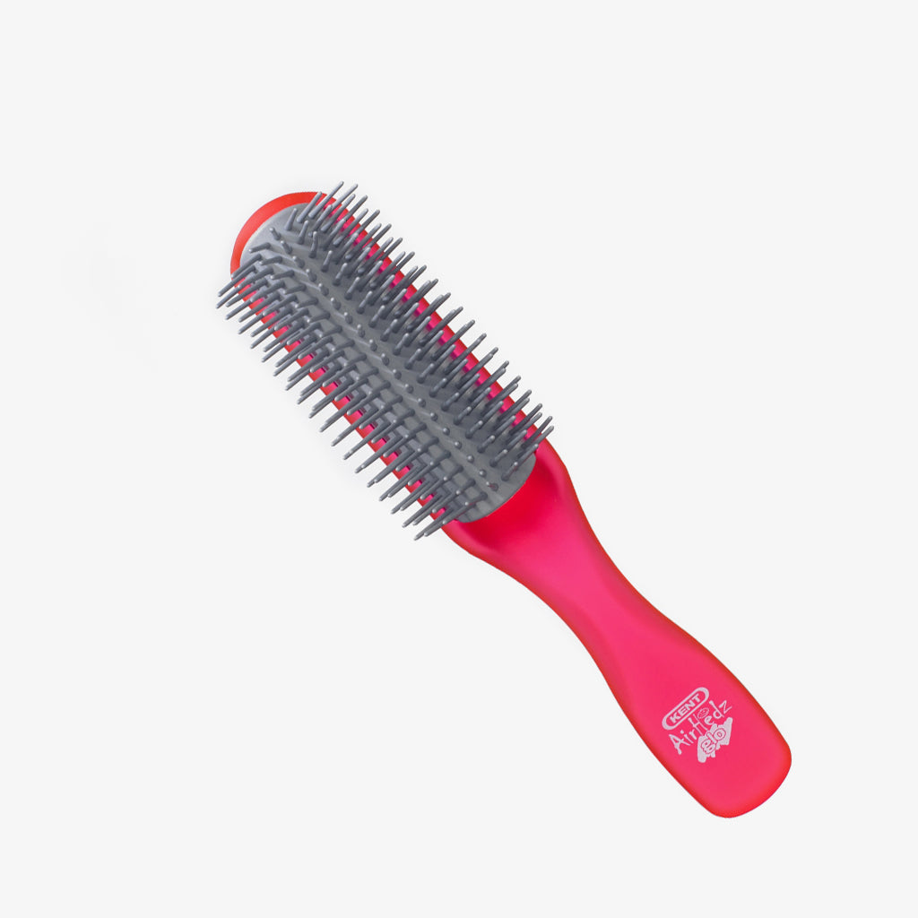 AirHedz Glo Half Round Detangling Brush in Red - AHGLO01 STRAW