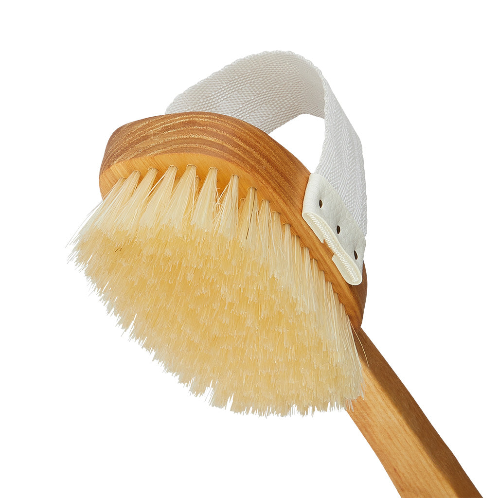 Luxury Ash Pure White Bristle Bath Brush with Detachable Head - FD3