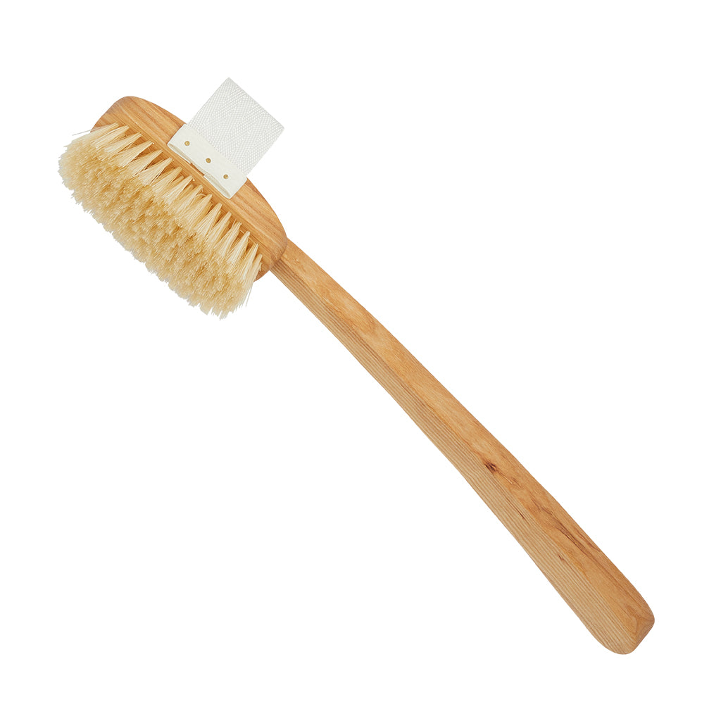 Luxury Ash Pure White Bristle Bath Brush with Detachable Head - FD3