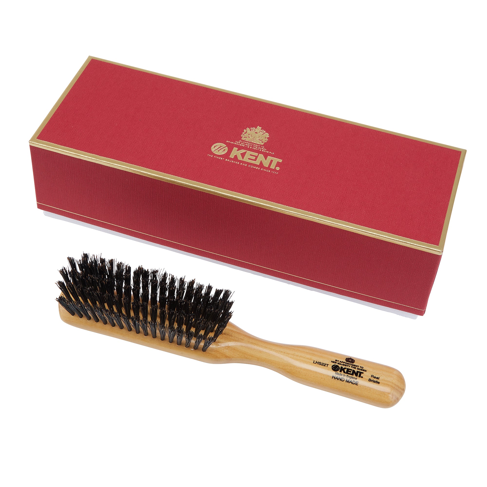 Handmade Satinwood Pure Black Bristle Hairbrush - LHS22T