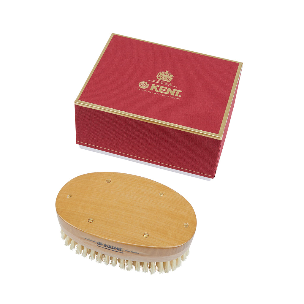 Handmade Satinwood Pure Soft White Bristle Military Style Brush - MHS18S