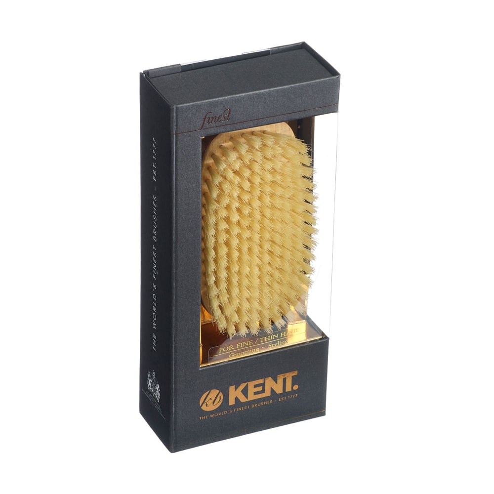 Mens Finest Satinwood Pure Soft White Bristle Rectangular Brush - MS23D