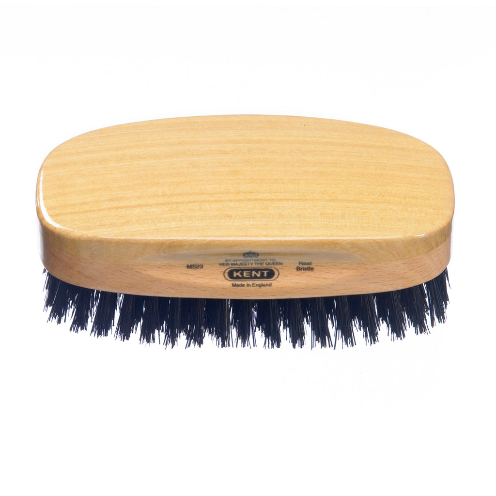 Mens Finest Satinwood Pure Black Bristle Rectangular Brush - MS23