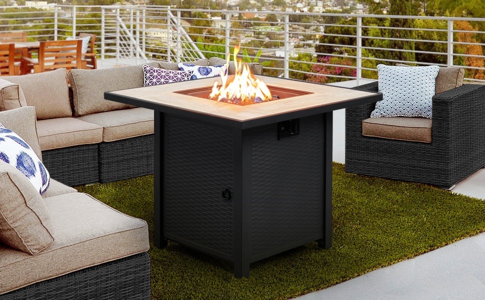 Yaheetech 30 Inch Outdoor Propane Fire Pit Table