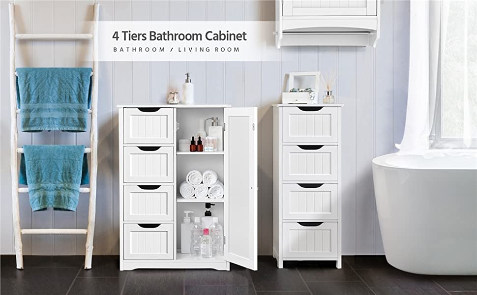 Costway 3 Shelf Over The Toilet Bathroom Space Saver Towel Storage Rack  Organizer White : Target