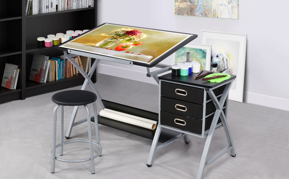 Small Drafting Table for Artists Art Craft Drawing Desk for Adults Work  Station