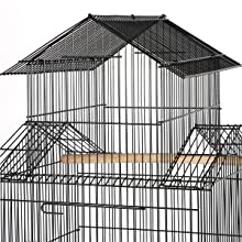 55-inch Rolling Standing Triple Roof Top Medium Parrot Cage
