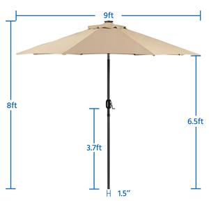 9FT Patio Solar Market Umbrella